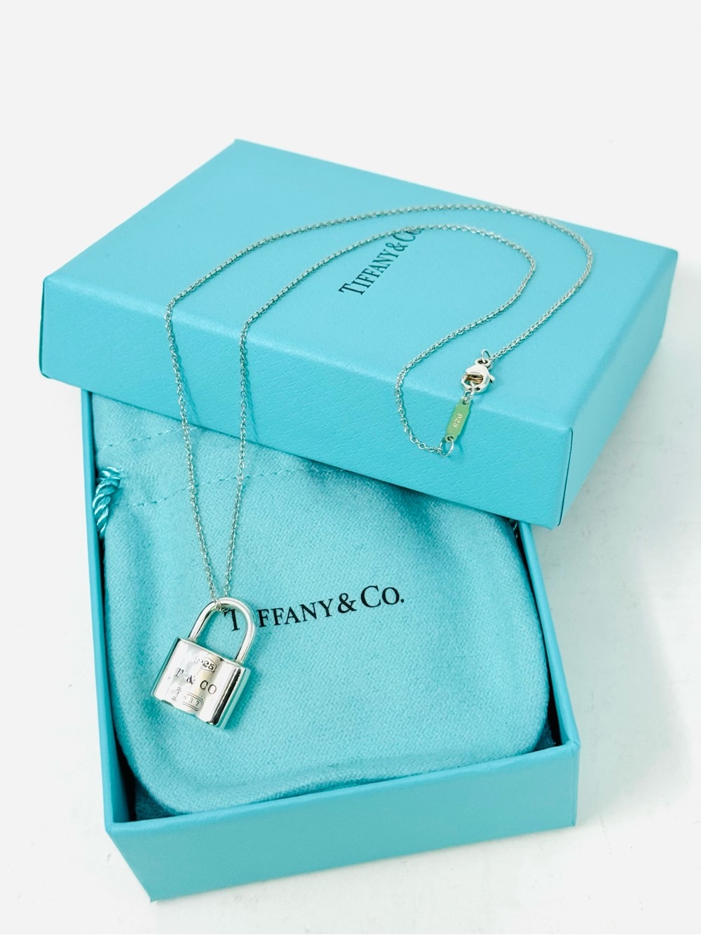Authentic Tiffany & Co. (T&Co 1837 Padlock) Pendant Necklace. - Picture 6 of 9